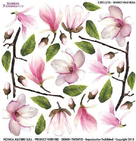 Τυπωμένo Φύλλο-ζελατίνη Sospeso Sts5.06 Branch Magnolia