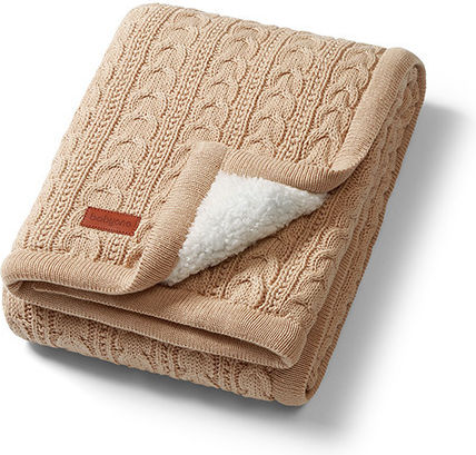 Babyono Decke Wickeltücher für Kinderzimmer Baumwolle Beige 75x100cm