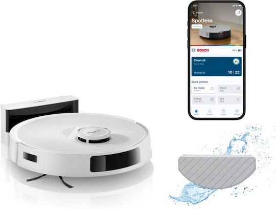 Bosch Spotless Advanced Σκούπα Ρομπότ με Χαρτογράφηση Laser & Απορρόφηση 11000Pa Λευκή
