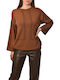 Damen Pullover Amber Brown/black