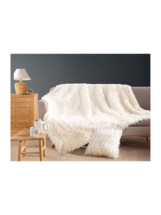 Douceur d'Intérieur Pătură Fleece Supredublă 220x240 cm Albă