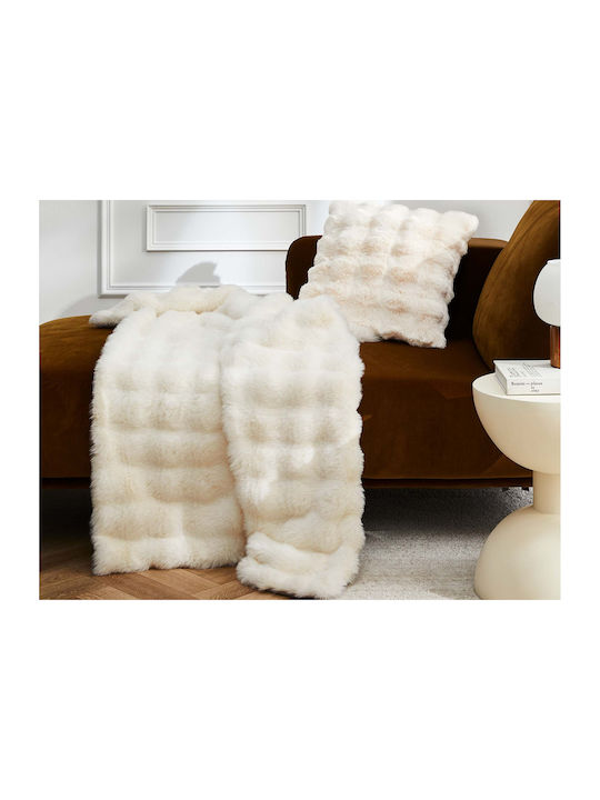 Douceur d'Intérieur Κουβέρτα Fleece Καναπέ 125x150εκ. White