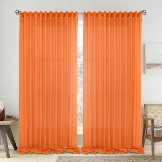 Lino Home Перде с Плик с Писалка Оранжево 150x295см