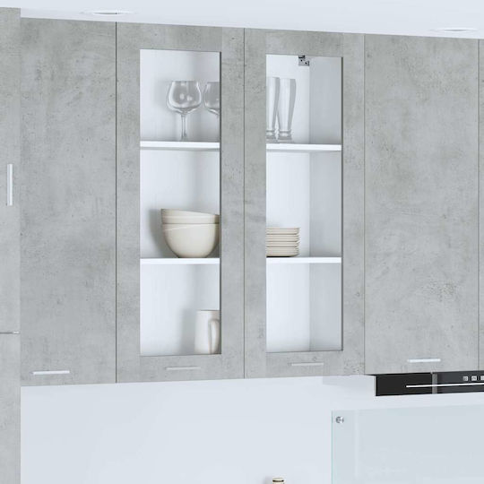 Cabinet Wall with Countertop Gray 80x31x100cm