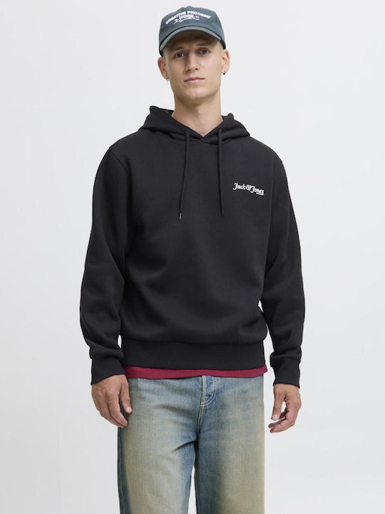 Jack & Jones Φούτερ με Κουκούλα Μαύρη