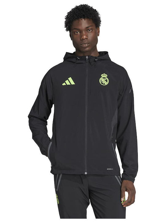 Real Madrid Ζακέτα με Κουκούλα Μαύρη