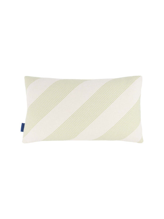 Nobodinoz Sofa Cushion Remi 100% Cotton Green Diagonal Stripes 30x50cm
