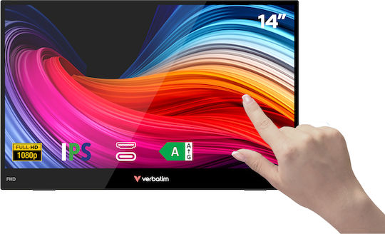 Verbatim Light 32400 IPS HDR Touch Portable Monitor 14" FHD 1920x1080 with Response Time 10ms GTG
