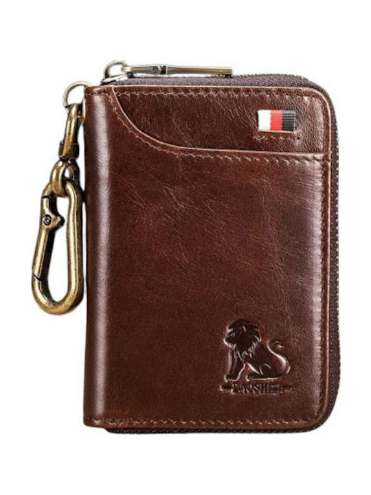 Gp & Max 740 Men's Leather Keychain Wallet Brown