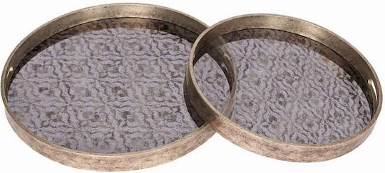 Espiel Glass Round Decorative Tray 39.5x39.5x4cm 2pcs