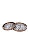 Espiel Glass Round Decorative Tray 39.5x39.5x4cm 2pcs