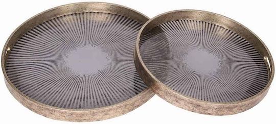 Espiel Tavă Decorativă Sticlă Rotundă 39.5x39.5x4cm 2buc