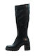 Leder Damenstiefel Schwarz