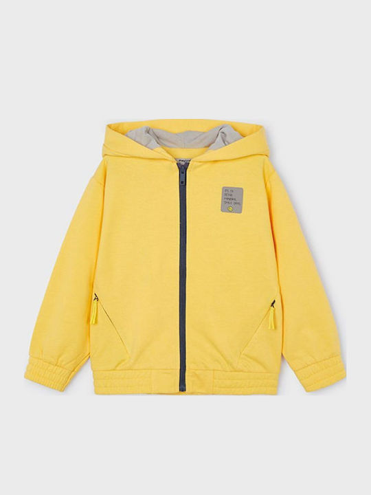 Kids Cardigan Cotton with Hood Yellow