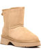 Leather Women's Ankle Boots with Fur Beige
