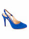 Suede Pointed Toe Blue High Heels