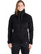 Fleece Γυναικεία Ζακέτα σε Μαύρο Χρώμα