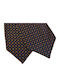 E-Ties Men's Tie Silk Printed in Brown Color