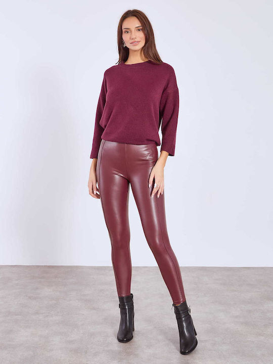 Celestino Women's Leatherette Leggings Decorati...