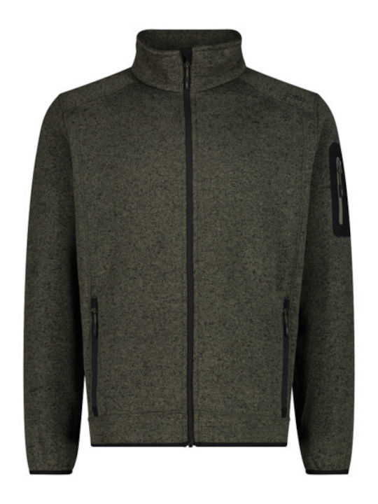 CMP Ανδρική Ζακέτα Fleece Olive - Nero