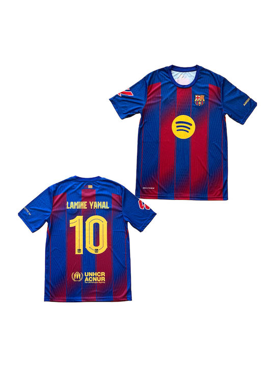 Football Jersey Yamal "10" Barcelona 25-26 Blue Red Red Blue Balón De Oro Unisex Fj3520