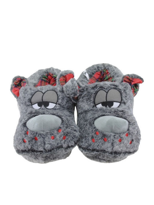 Adam's Shoes Animal Men's Slippers Gray