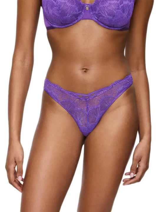 Triumph Palina Γυναικείο String με Δαντέλα Purp...