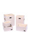 Eurocasa Fabric Laundry Basket Set 40x30x52cm White
