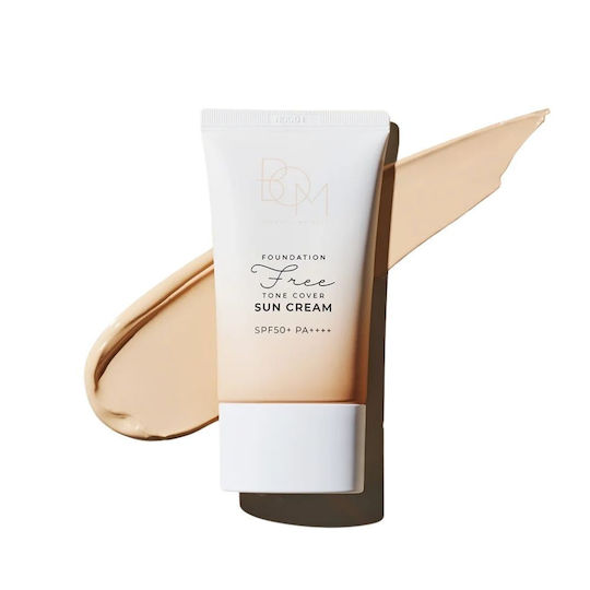 Bom Foundation-Free Tone Cover Sun Αντηλιακή Κρέμα Προσώπου SPF50+ 50gr