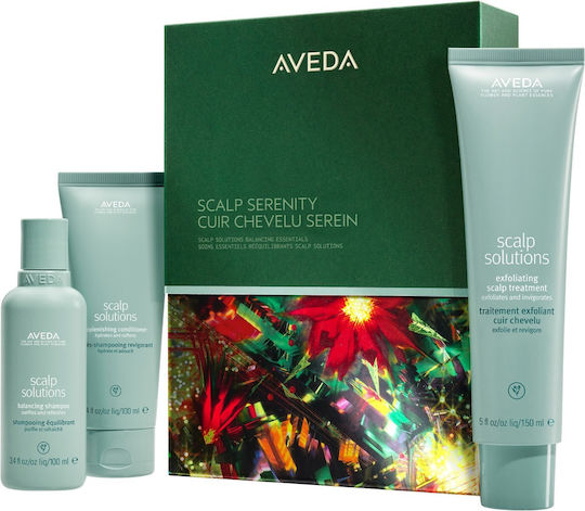 Aveda Scalp Serenity Scalp Solutions Balancing Essentials Gift Set Hair Treatment Set With Shampoo & Conditioner 3 Pieces