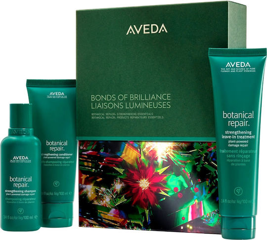 Aveda Bonds Of Brilliance Botanical Repair Strengthening Essentials Gift Set Σετ Θεραπείας Μαλλιών για Ταλαιπωρημένα Μαλλιά με Σαμπουάν & Conditioner 3τμχ