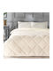 Tac Set Pilotă Dublu cu Umplutură Microfiber 215x195cm Teddy Teddy Cream 3buc