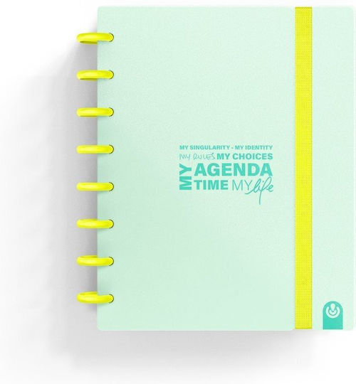 Carchivo Ημερήσιο Planner με Αποσπώμενα Φύλλα Μέντα Παστέλ & Νέον Κίτρινο