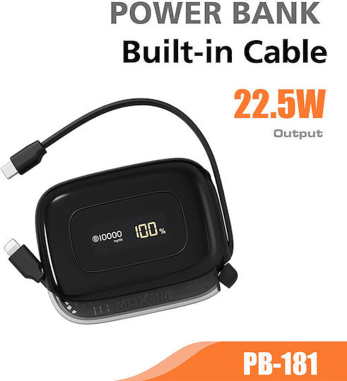 Moxom MX-PB181 Power Bank 10000mAh 22.5W Power Delivery Μαύρο