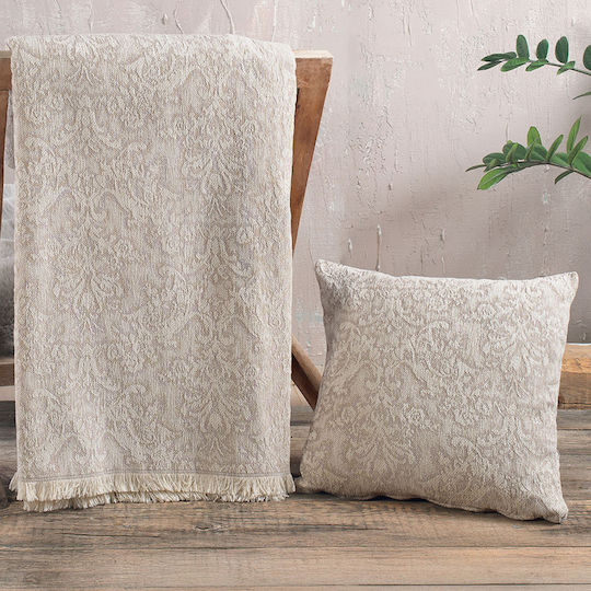 Rythmos Bianco Ριχτάρι Διθέσιου Καναπέ Chenille 180x240εκ. Εκρού