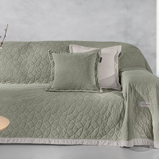 Guy Laroche Avalon Three-Seater Sofa Throw P170xW300cm Cement
