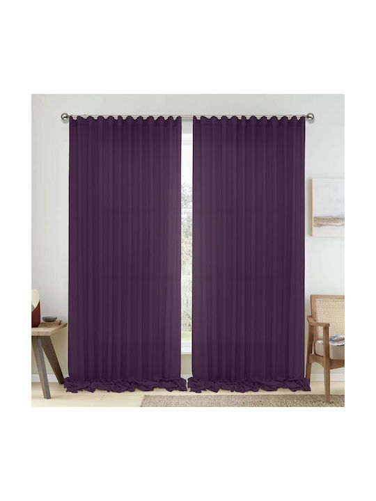 Lino Home Curtain with Pencil Pleat 1010 Purple...