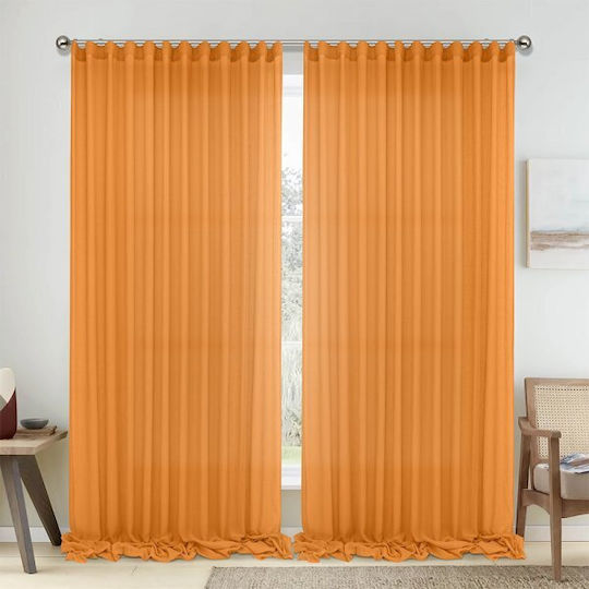 Lino Home Перде с Плик с Писалка 1010 Оранжево 295x300см