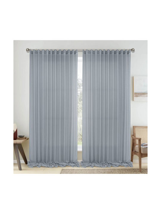 Lino Home Curtain with Pencil Pleat 1010 Gray 295x300cm