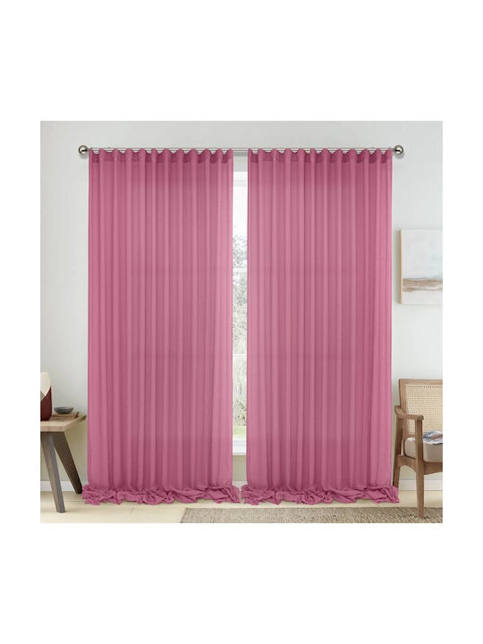 Lino Home Curtain with Pencil Pleat 1010 Fuchsi...