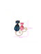 Chrysothemiss Women’s Pin Duo Kitty Blue & Pink Crystals Cat Shape