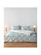 Kentia Duvet Cover Set Cotton Queen with 2 Pillowcases 220x240 Cressida Light Blue