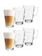 Excellent Houseware Set Tassen Kaffee Glas Braun 250ml 6Stück
