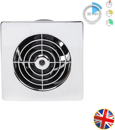 Manrose Loprofile Επιτοίχιος Εξαεριστήρας Μπάνιου 100mm Ασημί