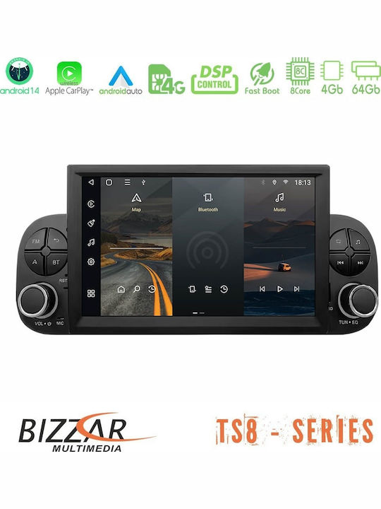 Bizzar Ηχοσύστημα Αυτοκινήτου για Fiat Panda 2012 2022 (Bluetooth/USB/WiFi/GPS/Apple-Carplay/Android-Auto) με Οθόνη Αφής 7"