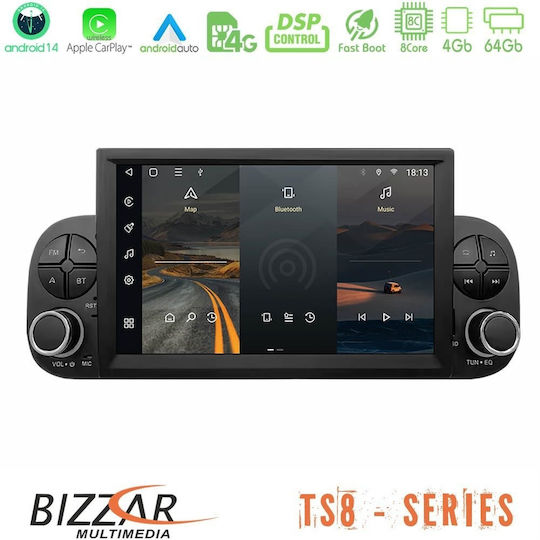 Bizzar Ηχοσύστημα Αυτοκινήτου για Fiat Panda 2012 2022 (Bluetooth/USB/WiFi/GPS/Apple-Carplay/Android-Auto) με Οθόνη Αφής 7"