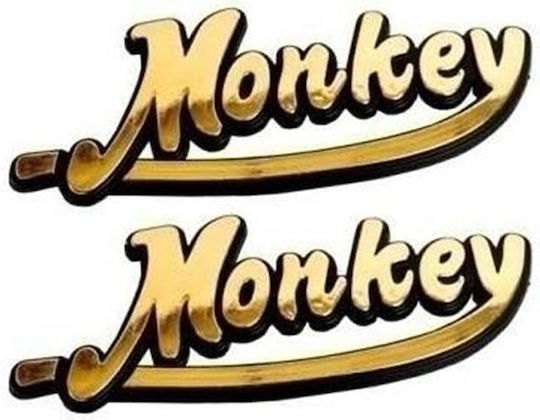 Αυτοκολλητα Monkey Αναγλυφα Χρυσα Σετ