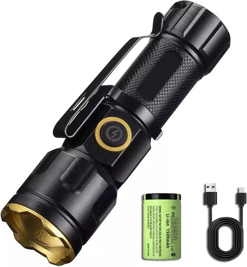 Kronos Επαναφορτιζόμενος Φακός LED IP65 με Μέγιστη Φωτεινότητα 3000lm