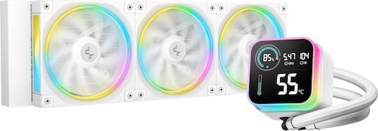 LQ360 WH Water Cooling AIO CPU With 3 Fans 120mm And RGB Lighting White