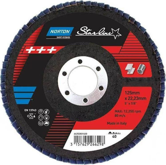 Norton Clipper Τροχός Λείανσης Fld Fdtf 125x22 R82b Nor P60 Starl